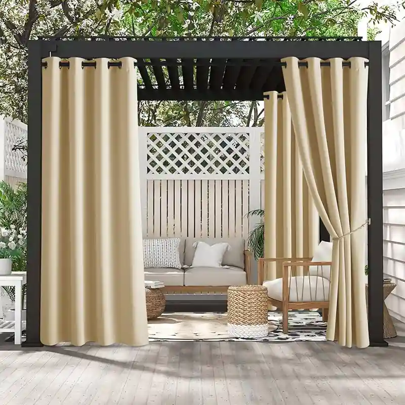 Outdoor curtains Dubai weather resistant styliah thermal curtain dubai
